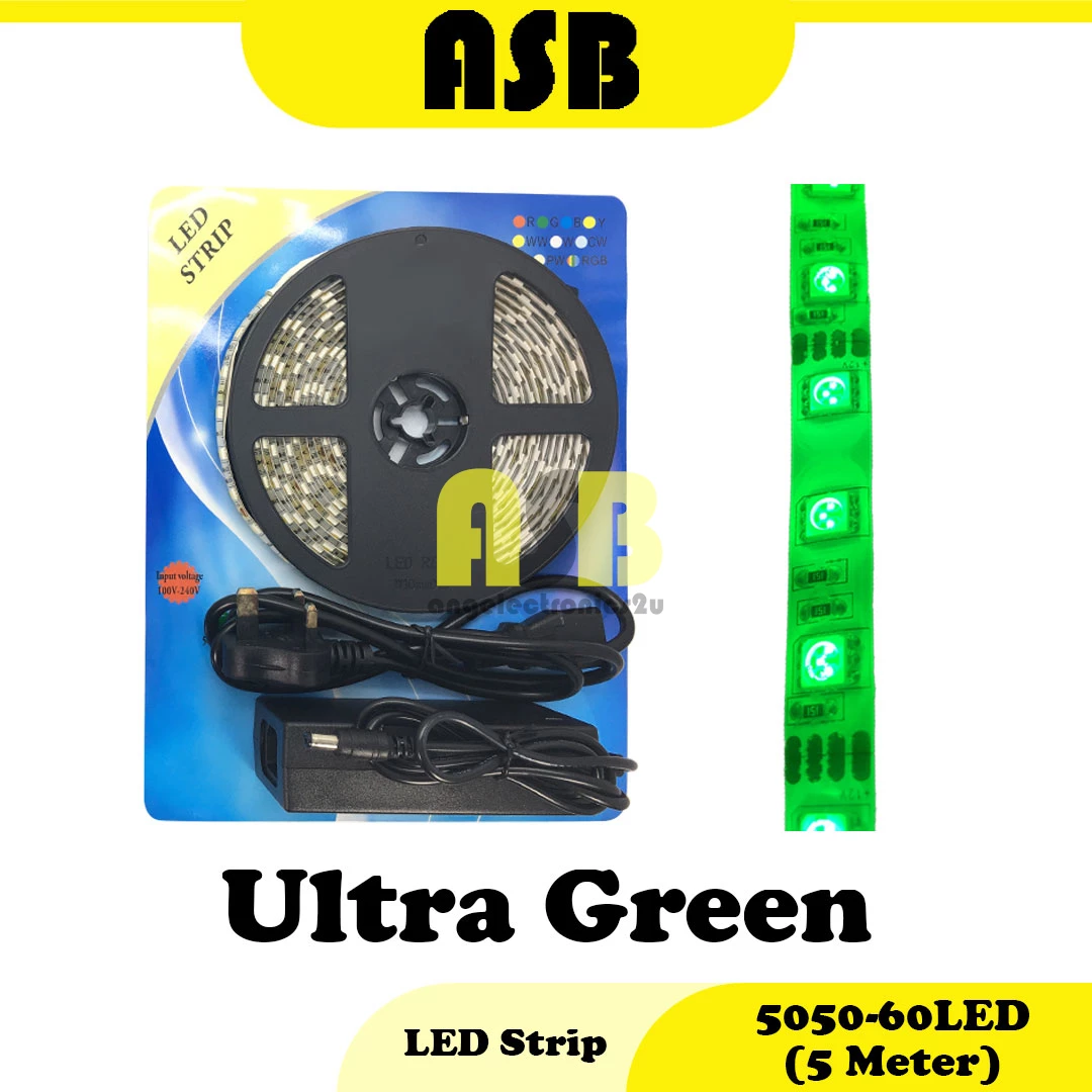 5050 - 60 LED DC 12V 5A Power Supply Set ( 5 Meter ) ( Red / Blue / Green / Cool White / White / Warm White / RGB )