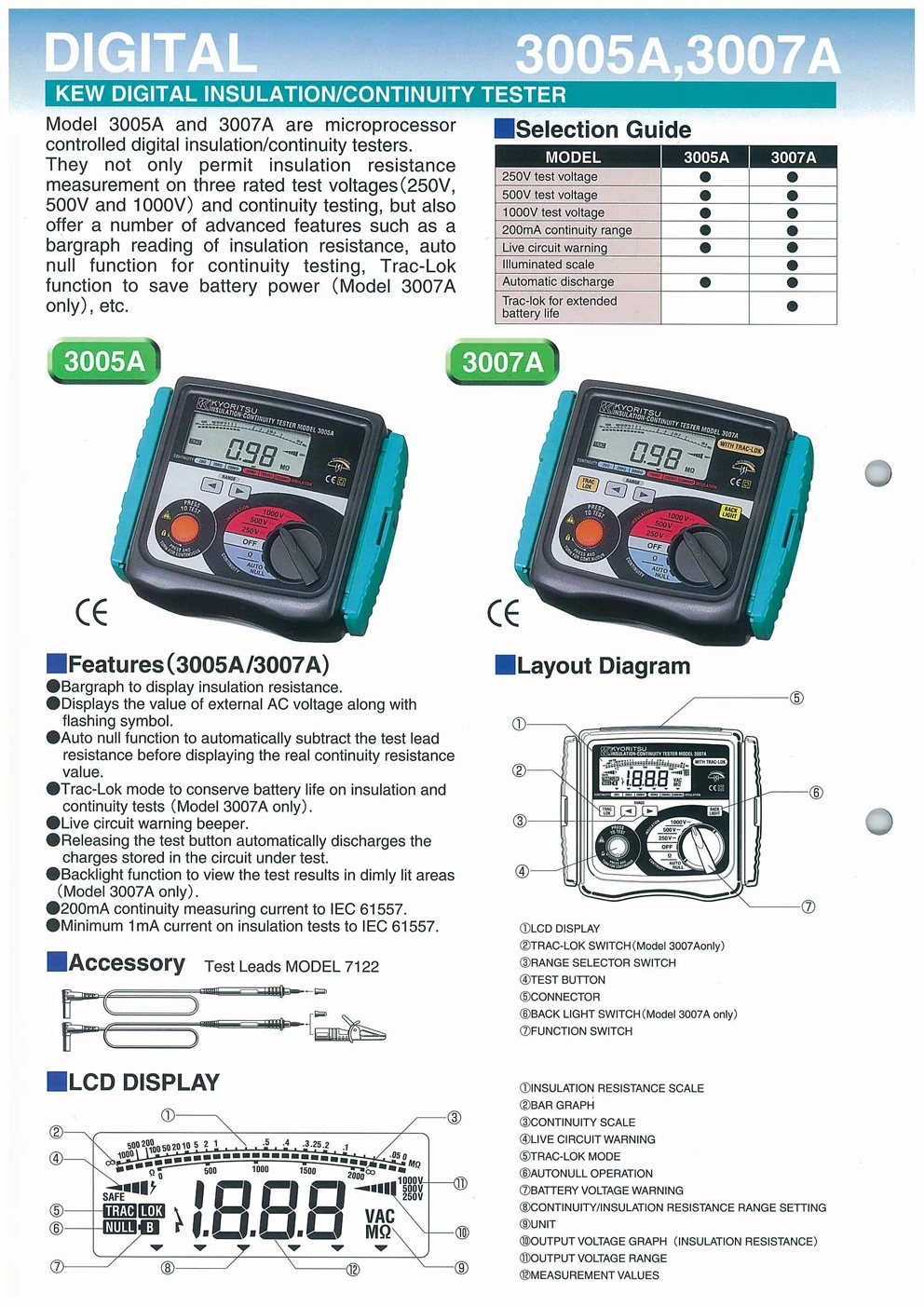 Kyoritsu 3007A Digital Insulation / Continuity Tester (362007005)