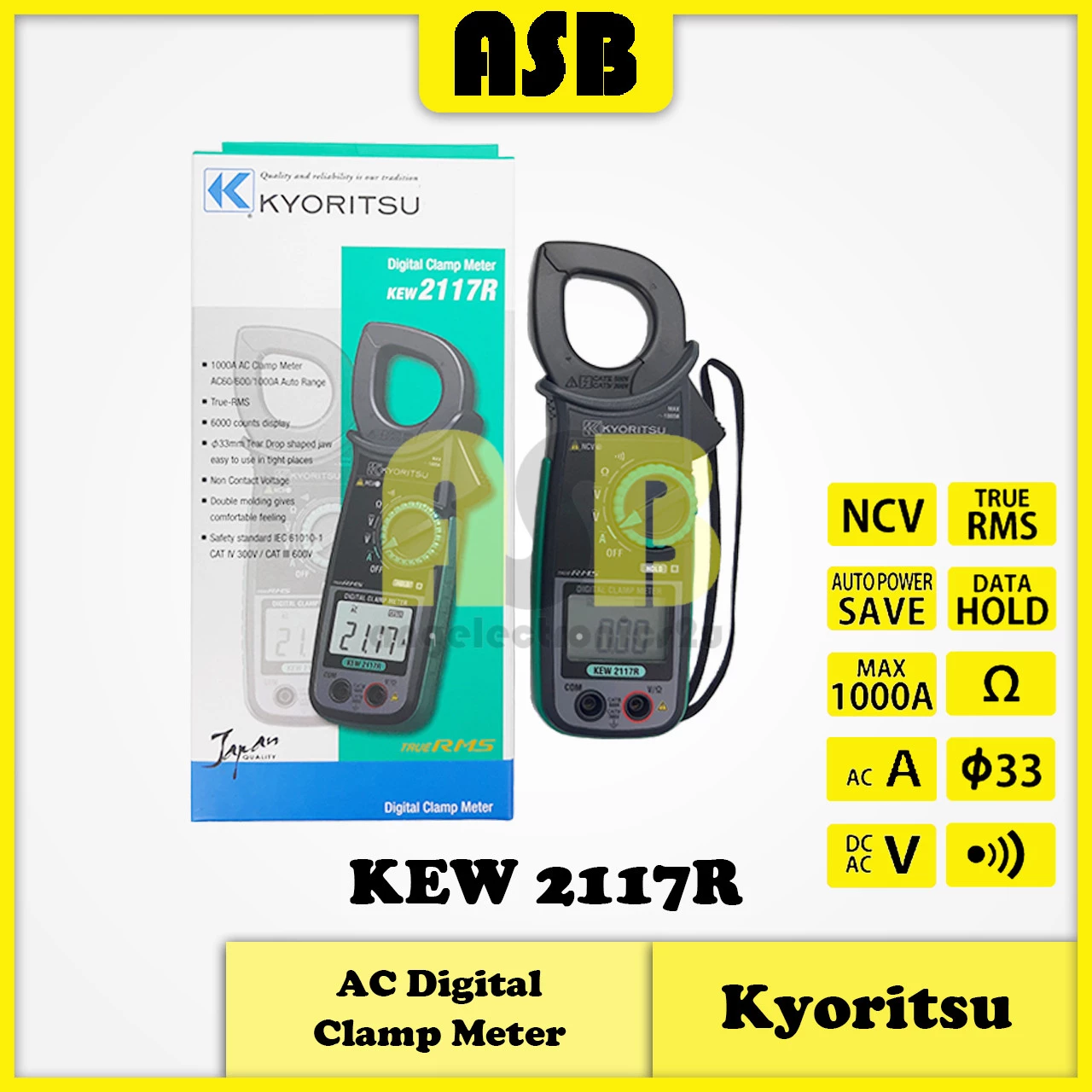 Kyoritsu KEW 2117R AC Digital Clamp Meter ( 362007039 )