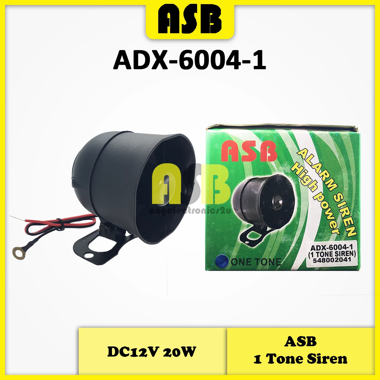 (1pc) ASB 1 Tone / 6 Tone Alarm Siren ( DC12V 20W )