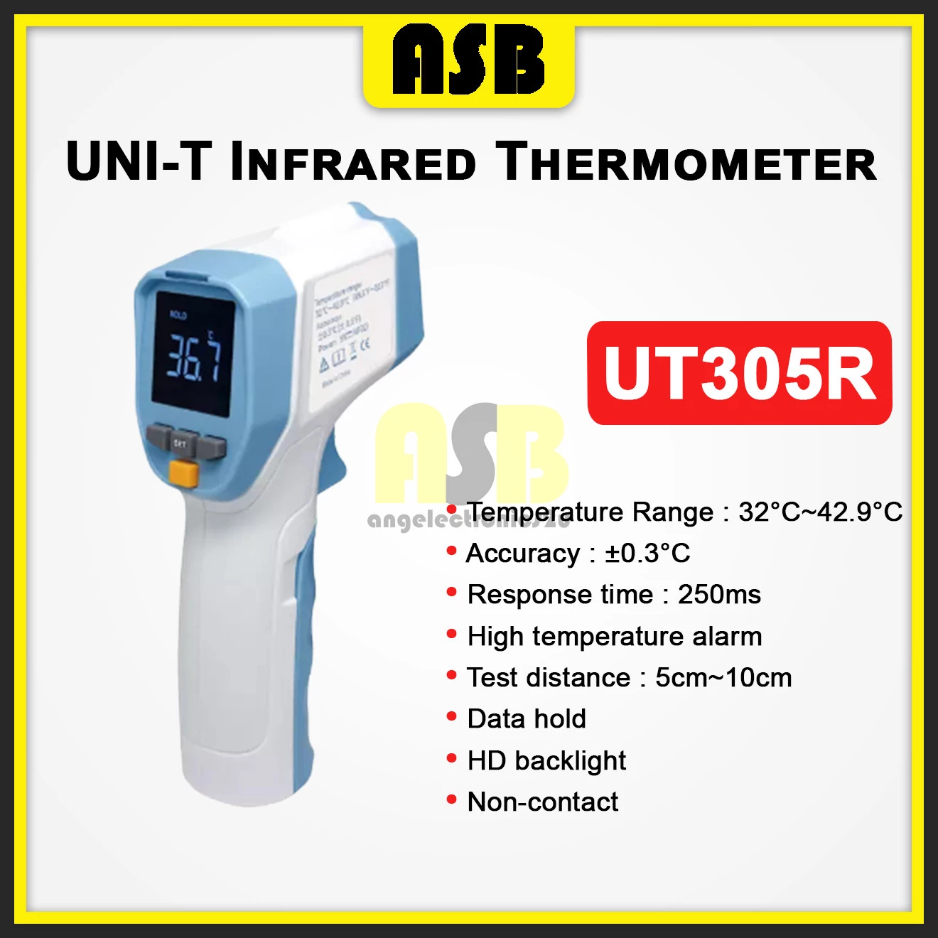 (1pc) Uni-T UT305R Thermometer With LED light &Buzzer (32°C~42.9°C) ( 362002185 )