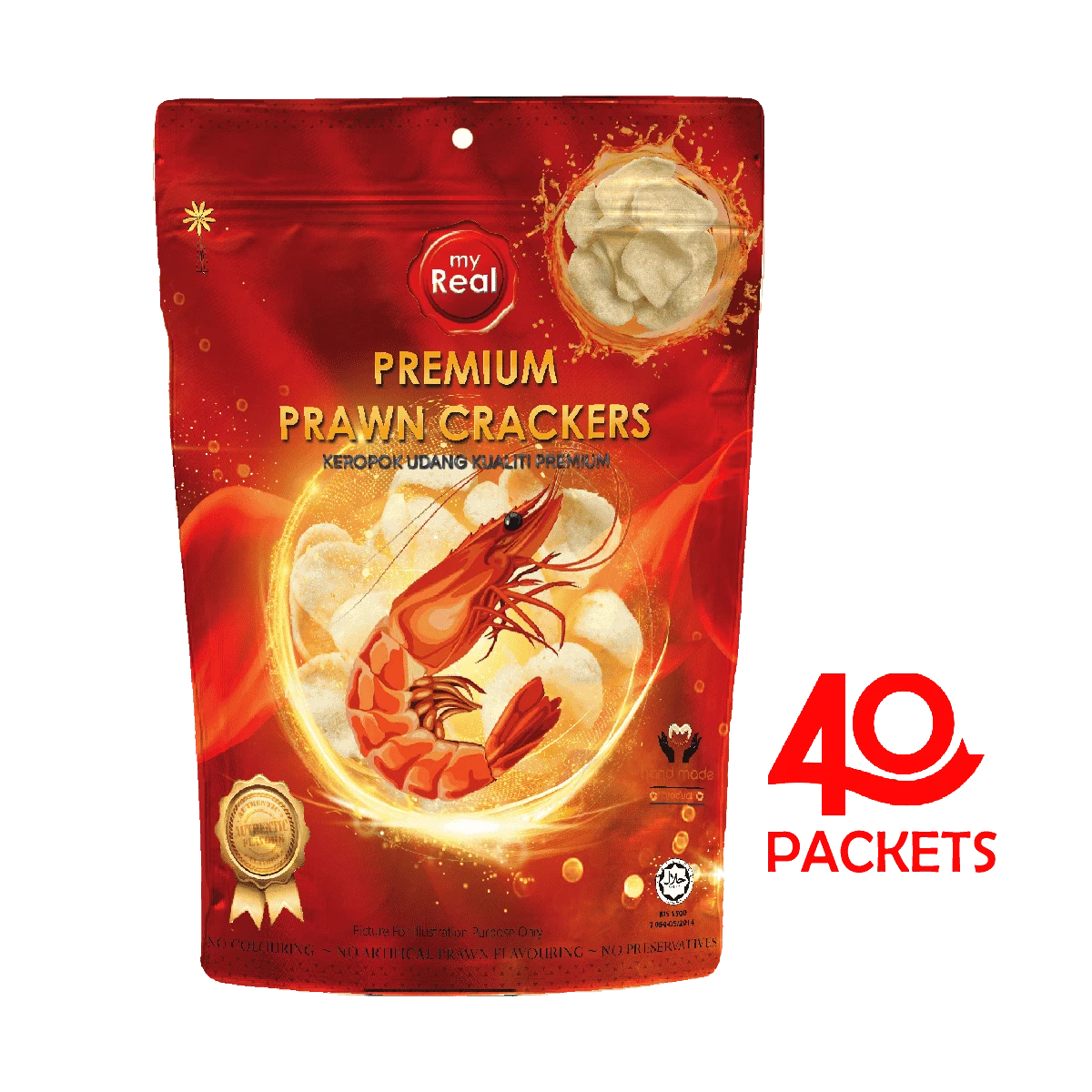 40 X 50g myReal Premium Prawn Crackers Slice-img