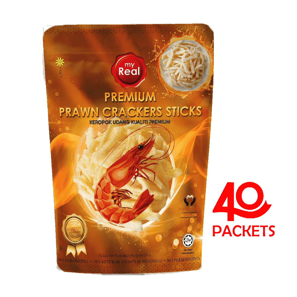 40 X myReal Premium Prawn Crackers Stick 50g-img