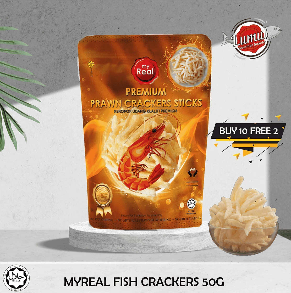 B10F2: myReal Premium Prawn Crackers Stick 50g-img