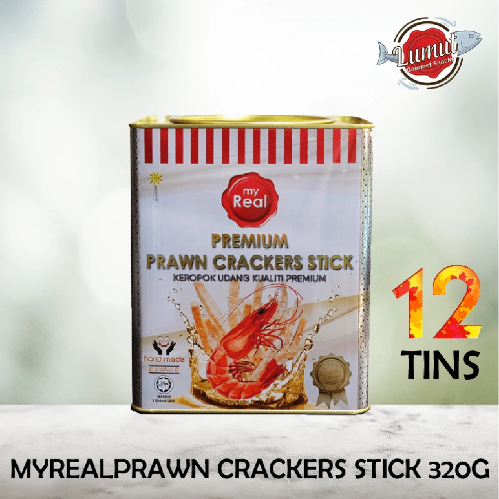 12 x myReal Premium Prawn Crackers Stick 320g (Tin)-img